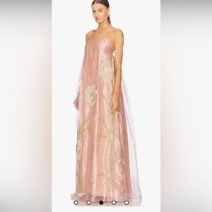 La Fuori Daffodil veil embroidered dress